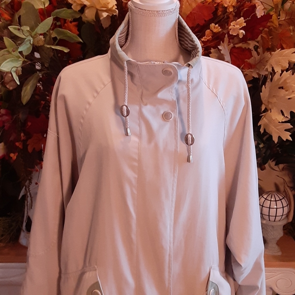 MULBERRY STREET, Large, Nylon,  Rayon, Poly Blend Zip & Snap Hi Neck Jkt - Picture 8 of 14